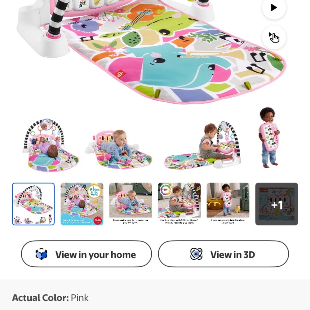 Colorful Baby Play Gym with Pink Mat